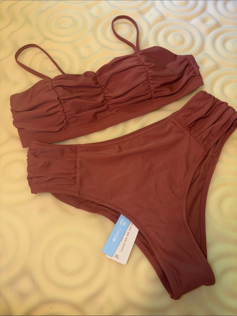Cupshe brick red bikini NWT